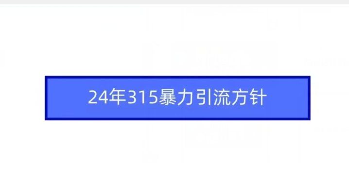 
          24年315暴力引流方针 - Featured image
        