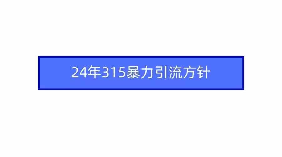 
          （9398期）2024年315暴力引流方针 - Featured image
        