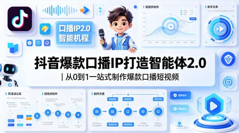 
          抖音爆款口播IP打造智能体2.0｜从0到1一站式制作爆款口播短视频 - Featured image
        