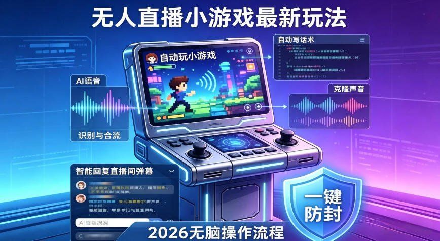 
          2026年AI无人直播小游戏全流程，不违规不封号，开启创业副业增收之路，小白月入1w+【揭秘】 - Featured image
        