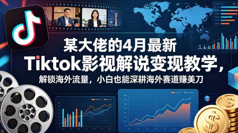
          某大佬的4月最新Tiktok影视解说变现教学，解锁海外流量，小白也能深耕海外赛道賺美刀 - Featured image
        