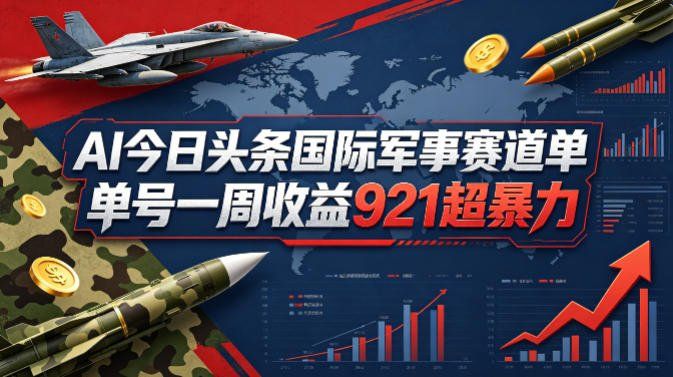 
          AI今日头条国际军事赛道，单号一周收益921，超暴力 - Featured image
        