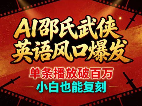 
          AI邵氏武侠英语风口爆发，单条播放破百万，小白也能复刻 - Featured image
        