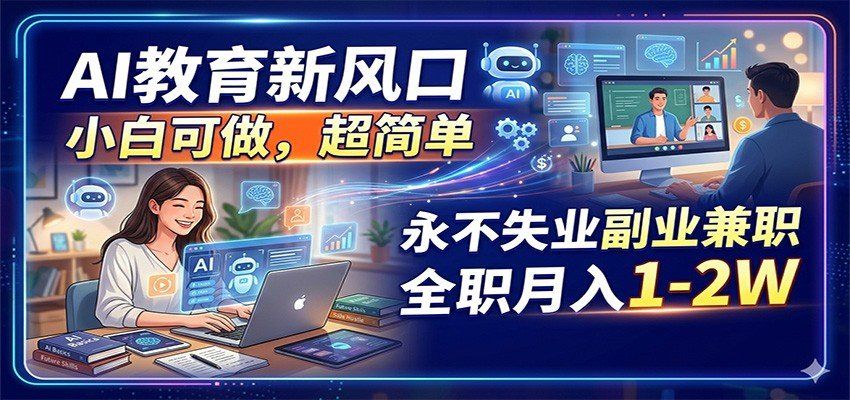 
          AI教育新风口，小白可做，超简单，永不失业副业兼职 全职月入1-2W - Featured image
        