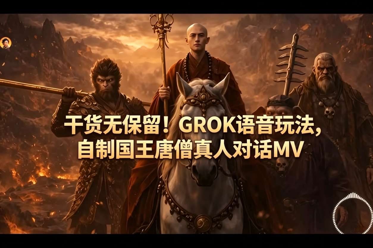 
          干货无保留！GROK语音玩法，自制国王唐僧真人对话MV - Featured image
        