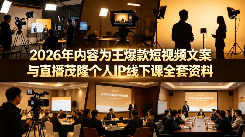 
          2026年内容为王爆款短视频文案与直播茂隆个人IP线下课全套资料(价值4980) - Featured image
        