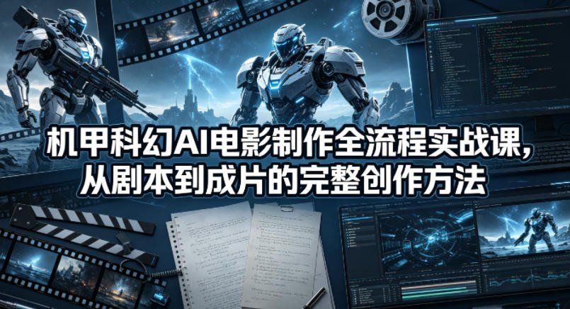 
          机甲科幻AI电影制作全流程实战课，从剧本到成片的完整创作方法 - Featured image
        
