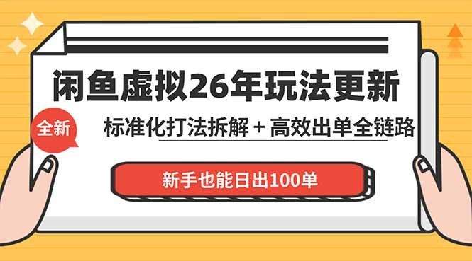 
          闲鱼虚拟从0到1系统化运营课程：标准化打法拆解 + 高效出单全链路教学，新手也能日出100单 - Featured image
        