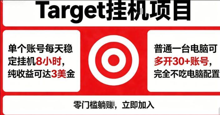 
          海外平台Target商品浏览曝光，24小时运行无需人工值守，日收益100美刀+电脑可多开【揭秘】 - Featured image
        