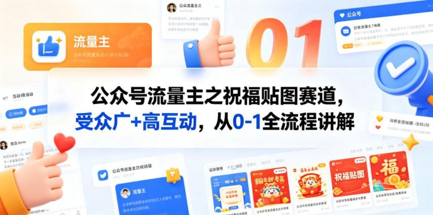 
          公众号流量主之祝福贴图赛道，受众广+高互动，从0-1全流程讲解 - Featured image
        