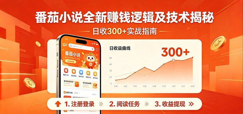 
          番茄小说全新赚钱逻辑及技术日收300+，小白新书皆可做！无脑赚就行了！ - Featured image
        
