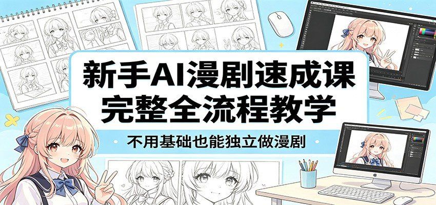 
          新手AI漫剧速成课：完整全流程教学，不用基础也能独立做漫剧 - Featured image
        