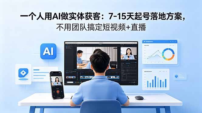 
          一个人用AI做实体获客：7-15天起号落地方案，不用团队搞定短视频+直播 - Featured image
        