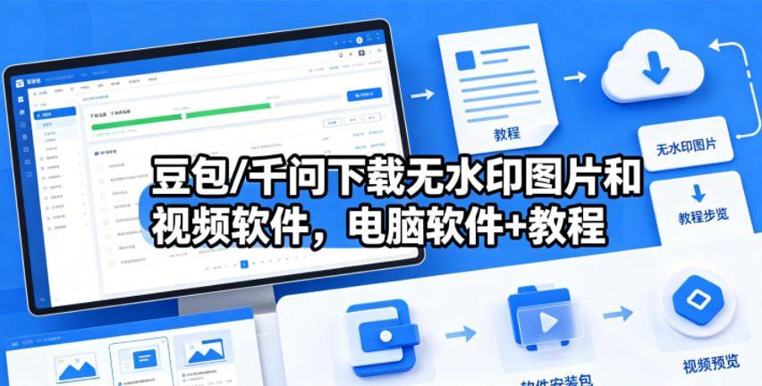 
          豆包/千问下载无水印图片和视频软件，电脑软件+教程 - Featured image
        
