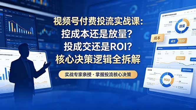 
          视频号付费投流实战课-5月：控成本还是放量？投成交还是ROI？核心决策逻辑全拆解 - Featured image
        