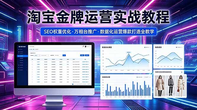 
          2026 淘宝金牌运营实战教程，SEO权重优化万相台推广，数据化运营爆款打造全教学 - Featured image
        