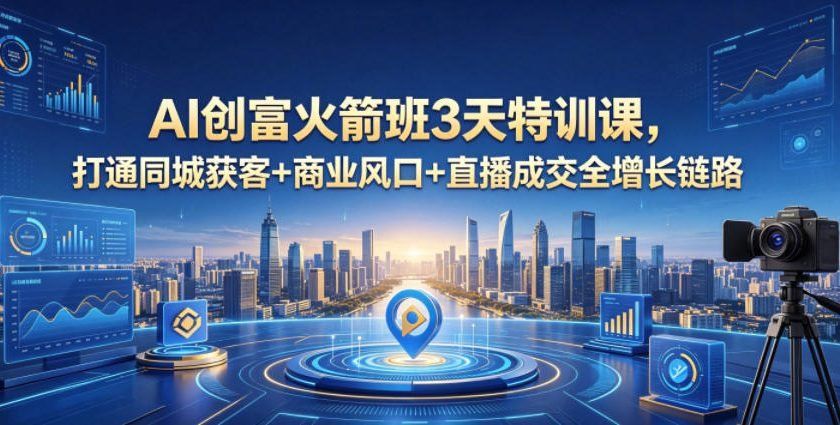 
          AI创富火箭班3天特训课，打通同城获客+商业风口+直播成交全增长链路，2026年4月新课 - Featured image
        