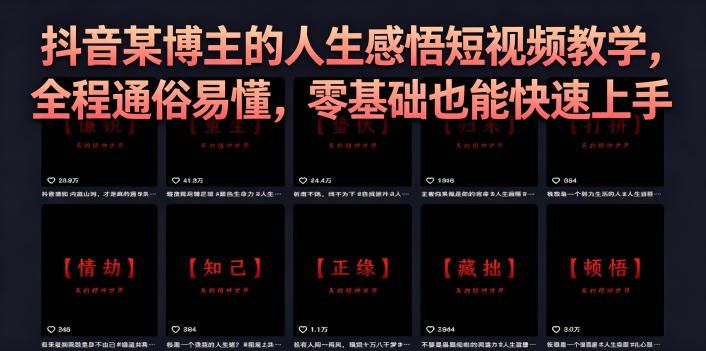 
          抖音某博主的灰太狼人生感悟短视频教学，全程通俗易懂，零基础也能快速上手 - Featured image
        