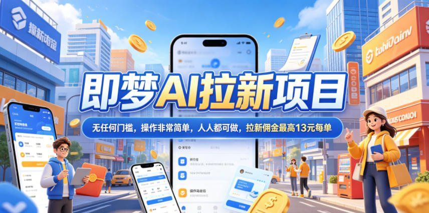 
          2026年即梦AI拉新项目最新玩法，无任何门槛，操作非常简单，人人都可做，拉新佣金最高13元每单 - Featured image
        