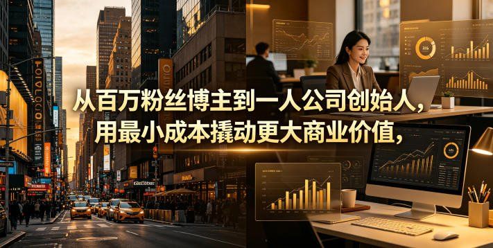 
          从百万粉丝博主到一人公司创始人，用最小成本撬动更大商业价值 - Featured image
        