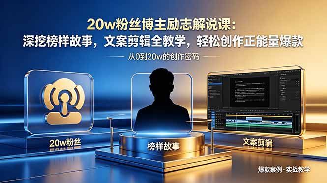 
          20w粉丝博主励志解说课：深挖榜样故事，文案剪辑全教学，轻松创作正能量爆款 - Featured image
        