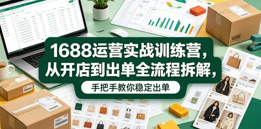 
          1688运营实战训练营，从开店到出单全流程拆解，手把手教你稳定出单 - Featured image
        